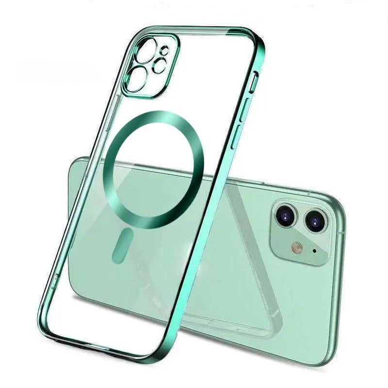 Electroplated protective cover for magnetic phone cases in black, blue, gold, purple and silver colours