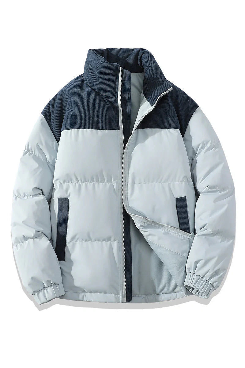 Stylish winter stand collar cotton padded jacket for men and women in various colors