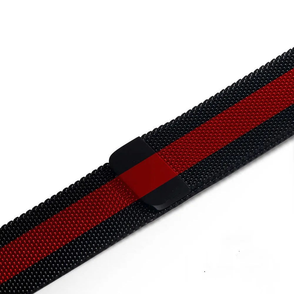 Military green NATO nylon watch strap with stainless steel buckle fitted on a silver watch case