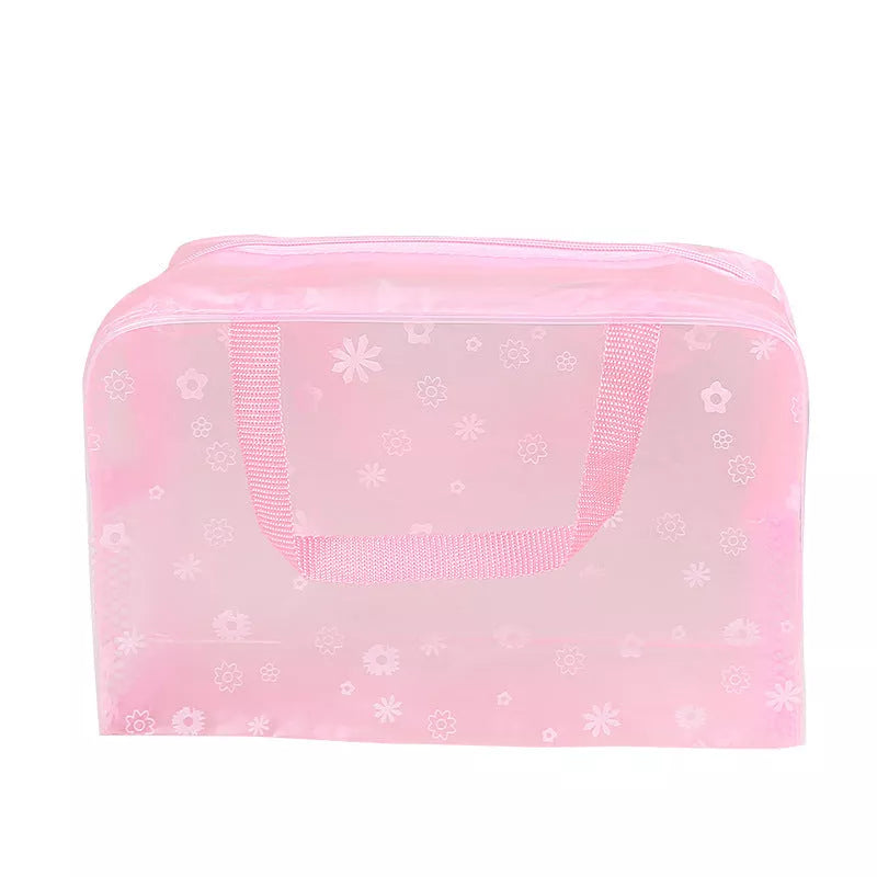 Waterproof PVC cosmetic bag in multiple colors for travel organization