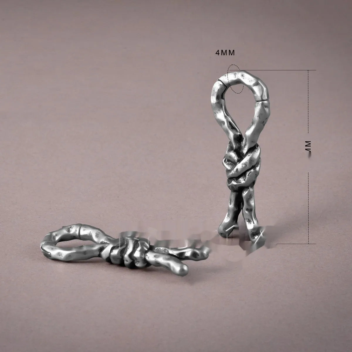 Copper bending design piercing earrings with 4mm diameter for auricle placement