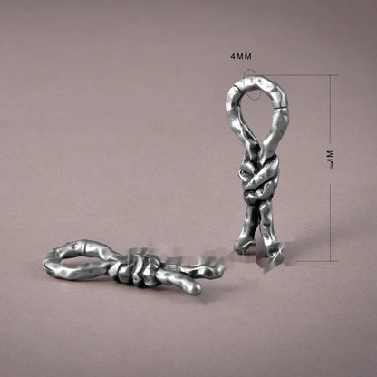 Copper bending design piercing earrings with 4mm diameter for auricle placement