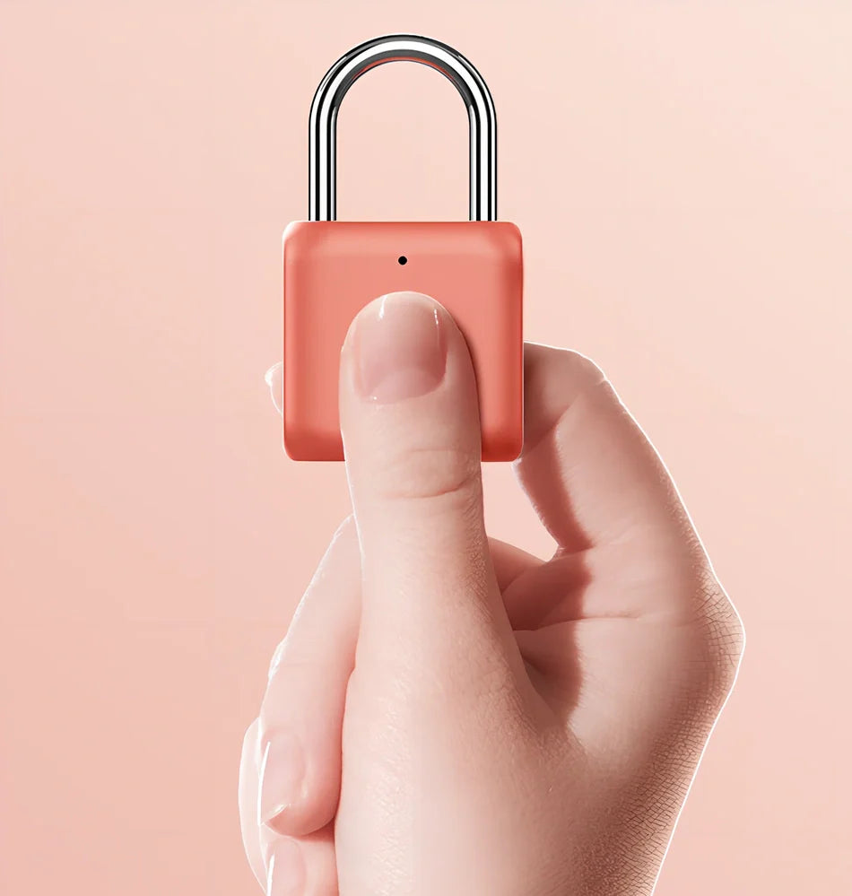 Fingerprint smart lock with zinc alloy body measuring 33x58.8x15mm with biometric sensor