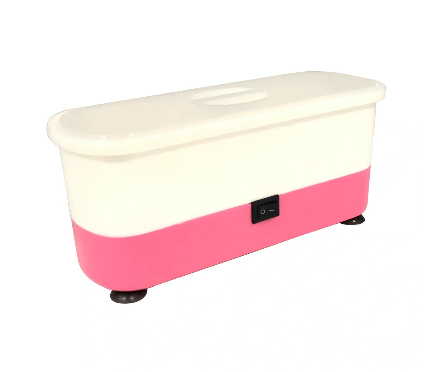 Blue analog ultrasonic cleaner measuring 17x6x8cm with contact lens box and battery compartment