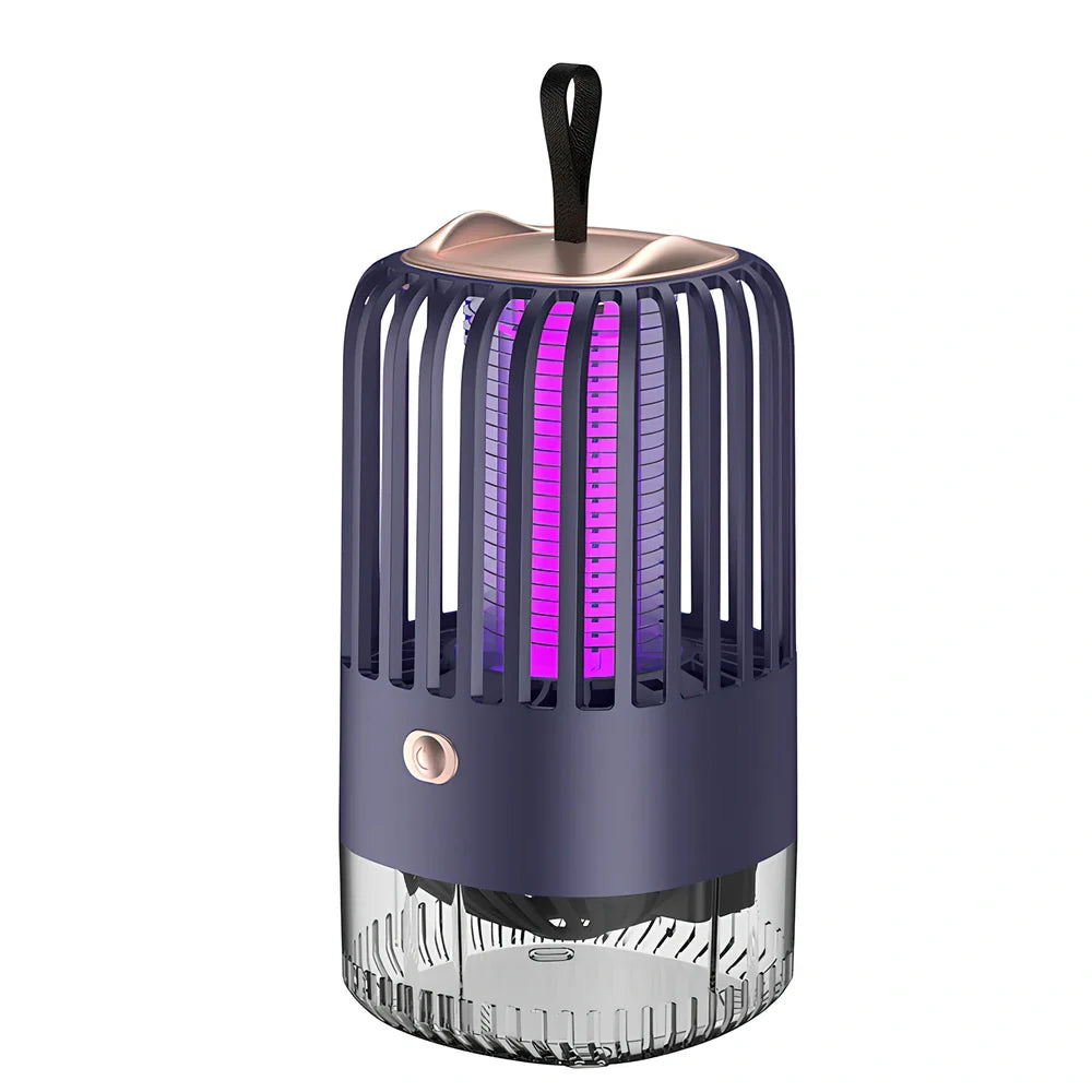 White mosquito killer lamp with protective electric grid and USB power cable