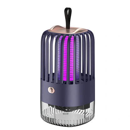 White mosquito killer lamp with protective electric grid and USB power cable