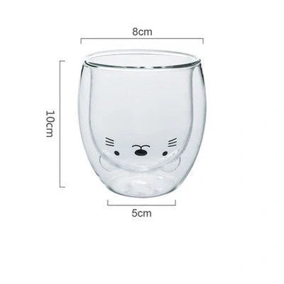 Double layer panda skull wine cup with Christmas tree design inside