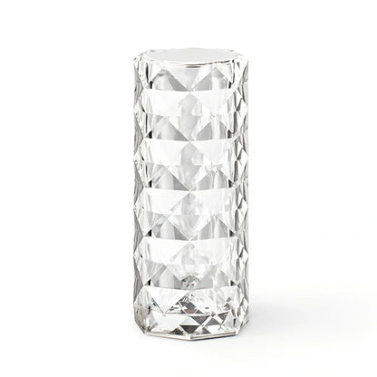 Rose Light crystal night light with USB charging cable and touch-sensitive dimming control