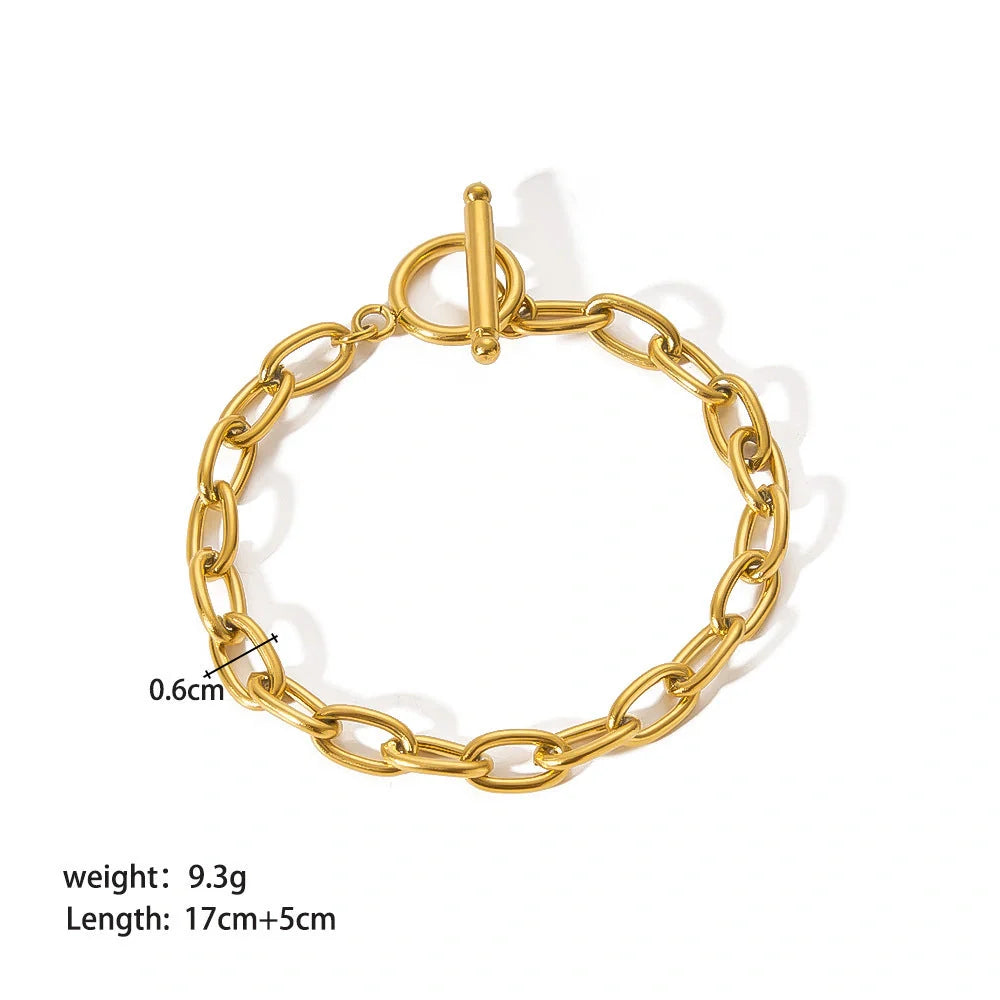 Elegant stainless steel bracelet with modern geometric design, suitable for women's fashion and accessories