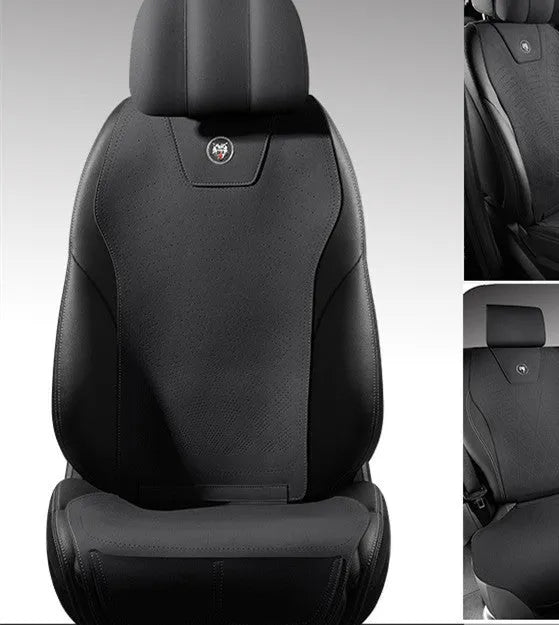 Tailored leather car seat cover with fur material and gradient hole ventilation pattern in multiple colour options