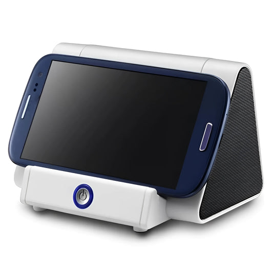 Small black wireless Bluetooth speaker for mobile phones and computers with charging cable