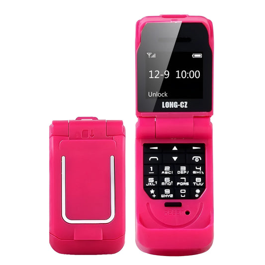 Mini flip mobile phone in six colour options with flip cover closed