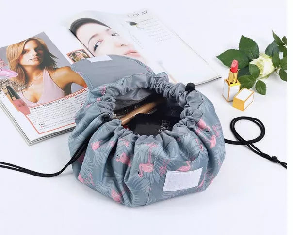 Animal Print Large Capacity Drawstring Cosmetic Storage Bag with waterproof oxford cloth