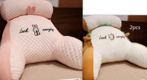 Reading lumbar support cushion in 60x40cm and 70x50cm sizes with embroidery design