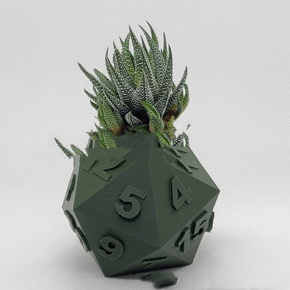 3D printed planter pot with geometric design, suitable for succulents, herbs, or home decor