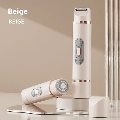 Dual-head electric razor for painless, mess-free hair removal on the face, underarms, bikini line, and legs