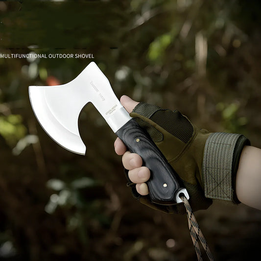 Outdoor Tactics camping axe with 57cm length, 49HRC stainless steel blade for chopping wood in garden or logging