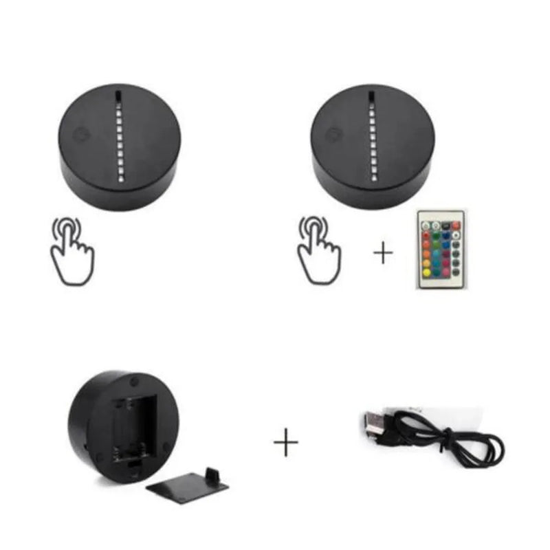 Panda night light touch remote control seven colour LED lamp with ABS base acrylic board decorative light UK plug 243x155x90mm children's bedroom mood lighting USB powered adjustable fixed colour or gradient