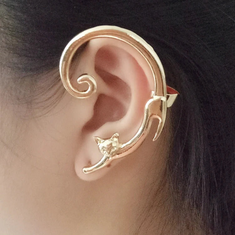 Hhomeenjoy Stylish Cat Ear Cuff Earring with Punk Flair
