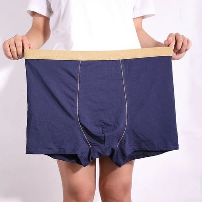 Men's oversized cotton baggy boxers in black, red, grey, blue or purple, sizes XL-3XL, 95% cotton