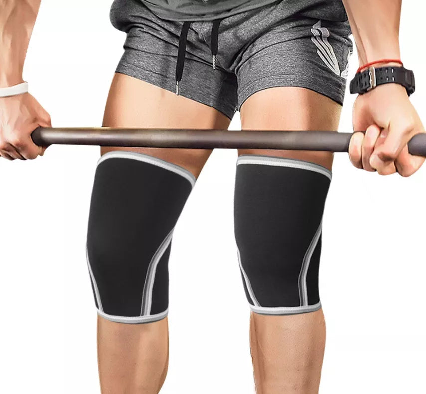 7mm thicken compression leg sleeve sports knee pads in black