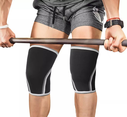 7mm thicken compression leg sleeve sports knee pads in black