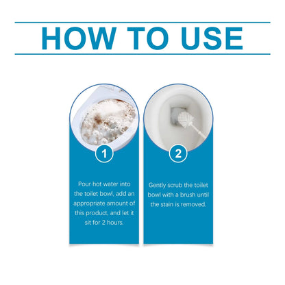 Four single-use sachets of white toilet cleaning powder for descaling and stain removal, net weight 120g.