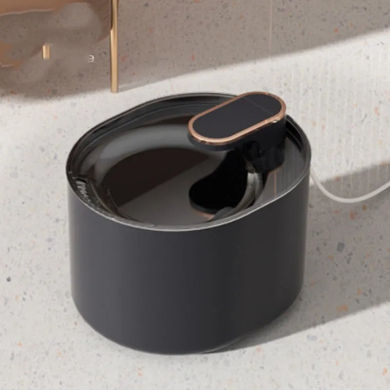 Automatic pet water fountain with USB power cable, mute water flow feature for cats and dogs