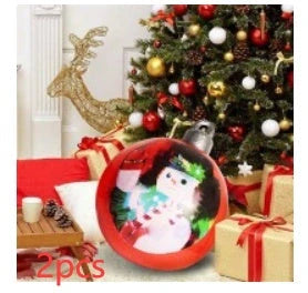 Vibrant, inflatable 60cm Christmas ball decorations in various patterns and colors for indoor and outdoor holiday display