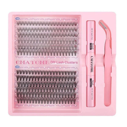 DIY single cluster false eyelashes showing individual artificial fibre clusters for custom placement