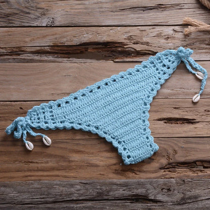 Two-piece bikini set in cotton-blend fabric with acrylic, showing jacket and pants in various colours like khaki and light blue