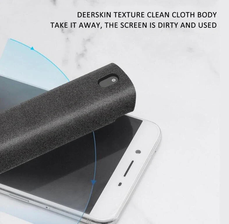 2-in-1 screen cleaner kit with microfiber cloth for dust and fingerprint removal on electronic devices