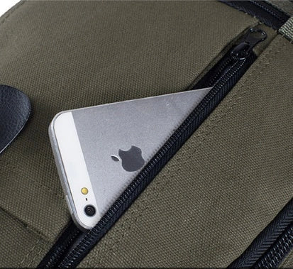 Stylish and durable canvas backpack for men and students, perfect for school, work, or travel.