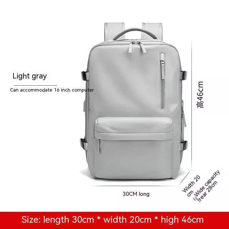 Expansion Backpack with Dry Wet Separation in Light Gray