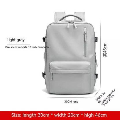 Expansion Backpack with Dry Wet Separation in Light Gray
