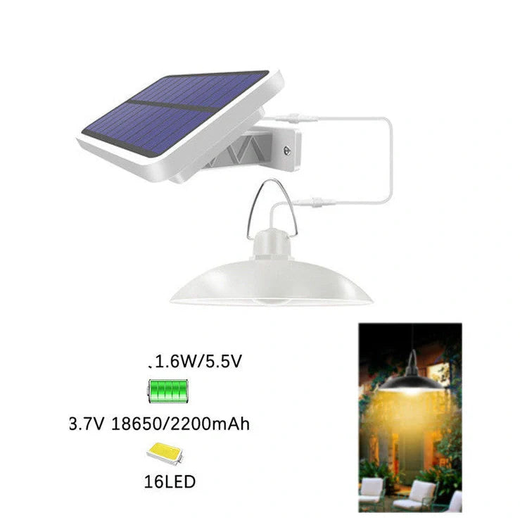 16LED solar chandelier with black or white finish for outdoor garden lighting