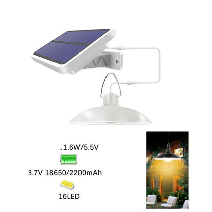 16LED solar chandelier with black or white finish for outdoor garden lighting