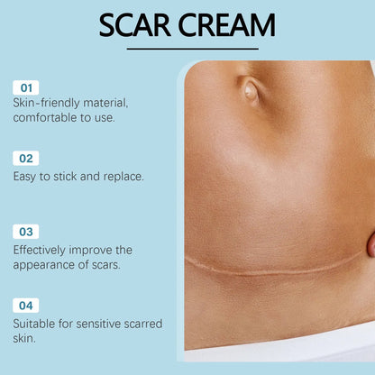 Roll of silicone scar paster sheets with mint leaf ingredient for scar treatment