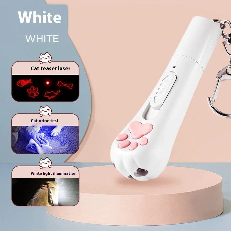 Pink plastic cat charging toy with self-hi feature measuring 18 cm long