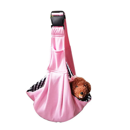 Soft brown adjustable shoulder strap dog carrier bag for small pets
