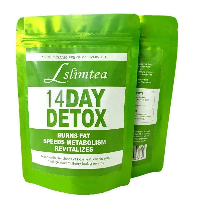 14 day herbal detox tea pack with 14 individual 3g sachets, 42g total weight