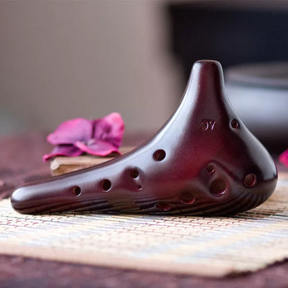 12-hole midrange C ocarina with smoldering and raw lacquer finish