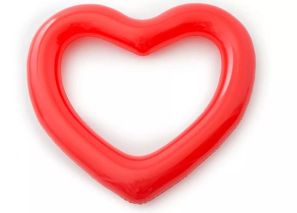 Oversized 120cm heart-shaped swim ring for adults in vibrant colors