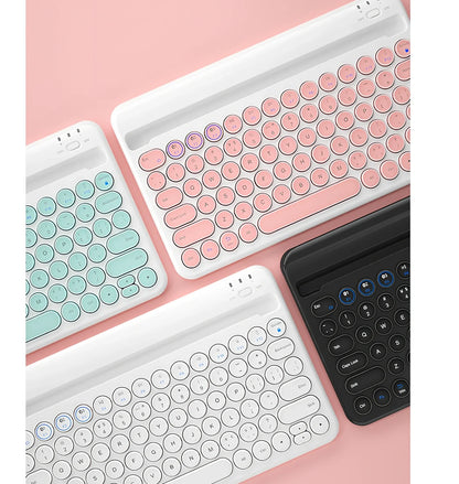 Bluetooth wireless keyboard with 8-metre range and 200-hour battery life in multiple colour options