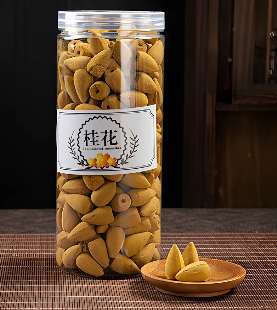 Handmade black glaze ceramic backflow incense burner tower, 10cm high with smoke waterfall effect