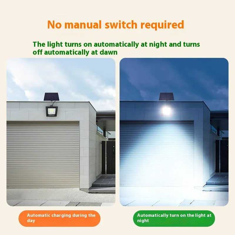 A waterproof solar-powered LED courtyard light mounted on a stake for garden or pathway illumination.
