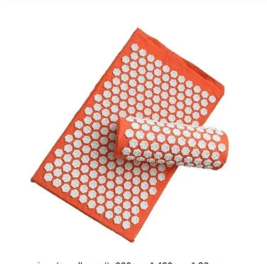 Lotus-shaped acupressure mat and pillow set in blue colour for massage therapy