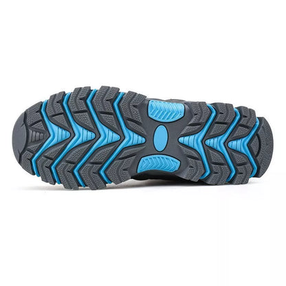 Men's high-top tactical boots in black, green, and grey with wear-resistant rubber outsoles