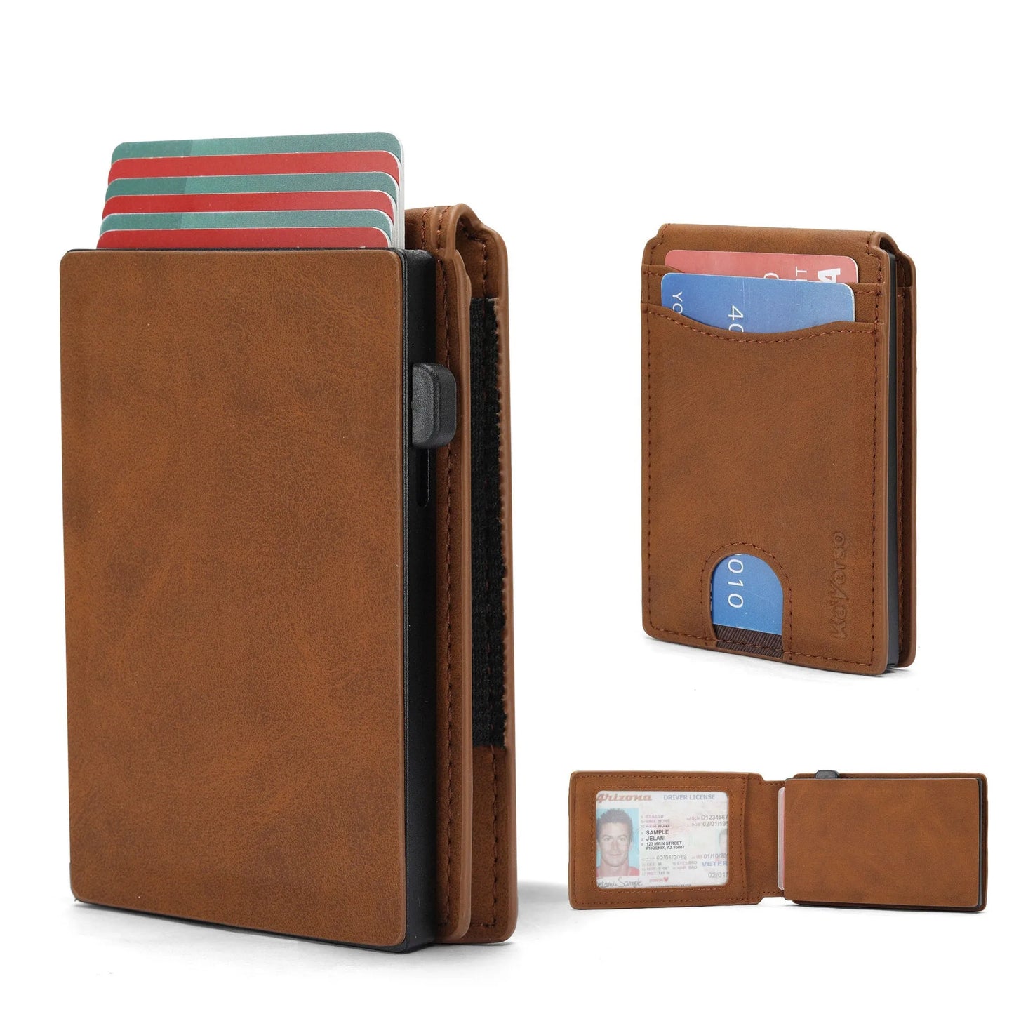 Men's RFID blocking card holder wallet in microfiber available in three colours