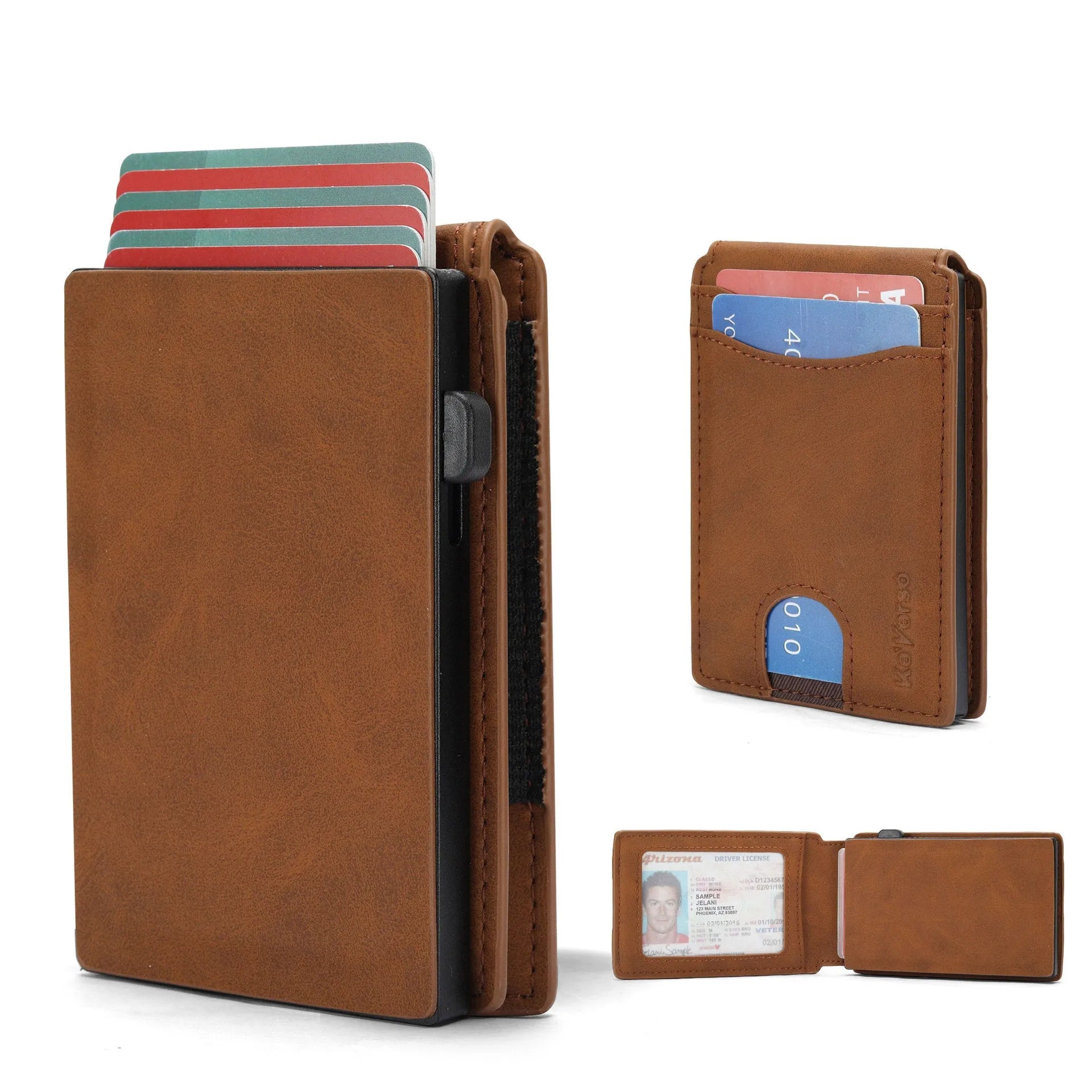 Men's RFID blocking card holder wallet in microfiber available in three colours